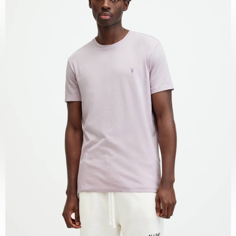 AllSaints Tonic Crew Neck Slim Ramskull‎ T-Shirt. Men’s Small. Lilac.
